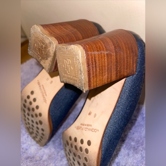 Donald J Pliner Womens Denim Pumps Blue Stretch Square Toe Block Heel Slip On 8N - Picture 11 of 11